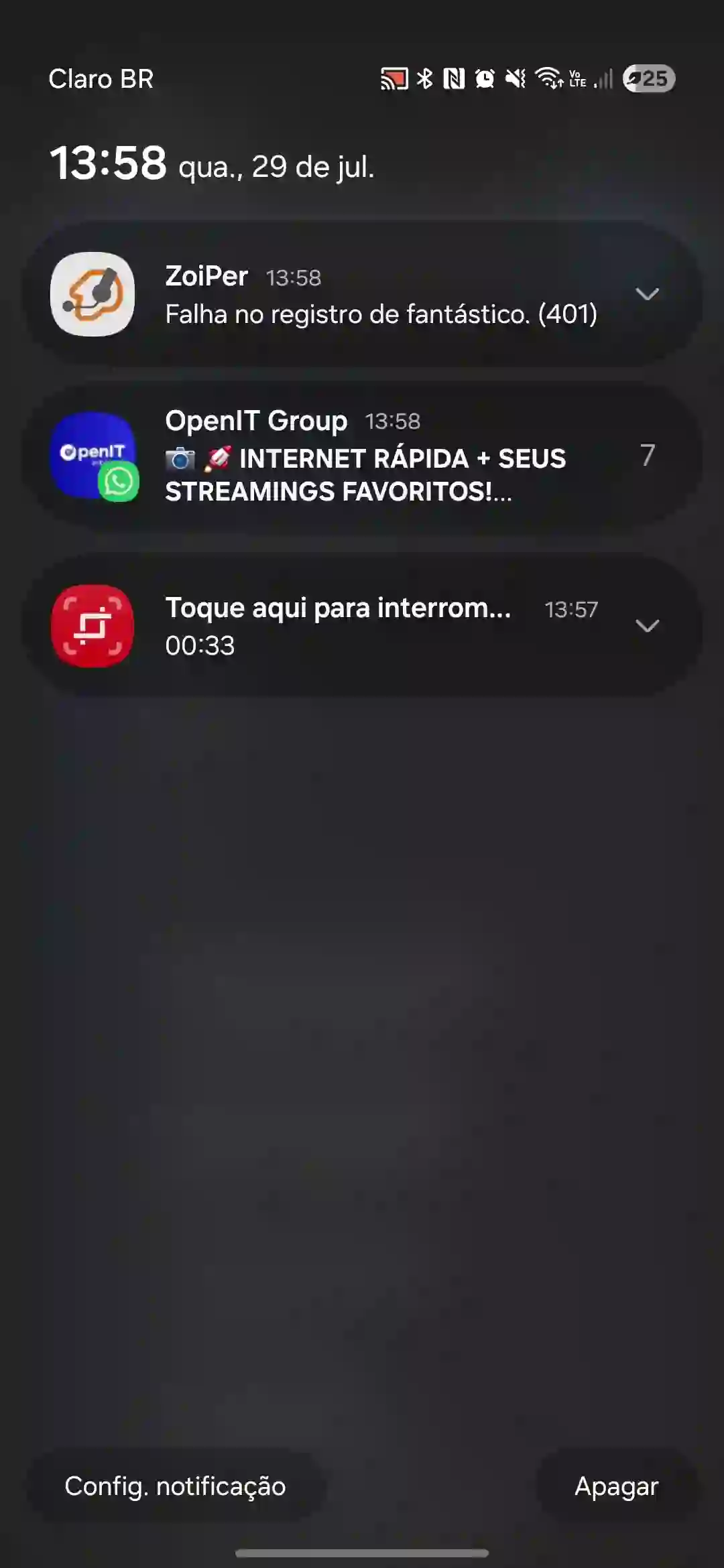 Campanha recebida no WhatsApp depois da conexão Wi-Fi